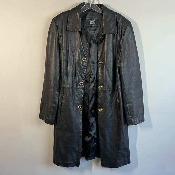J. Percy Buttery Soft Black Leather Long Coat Size S - Picture 5 of 15